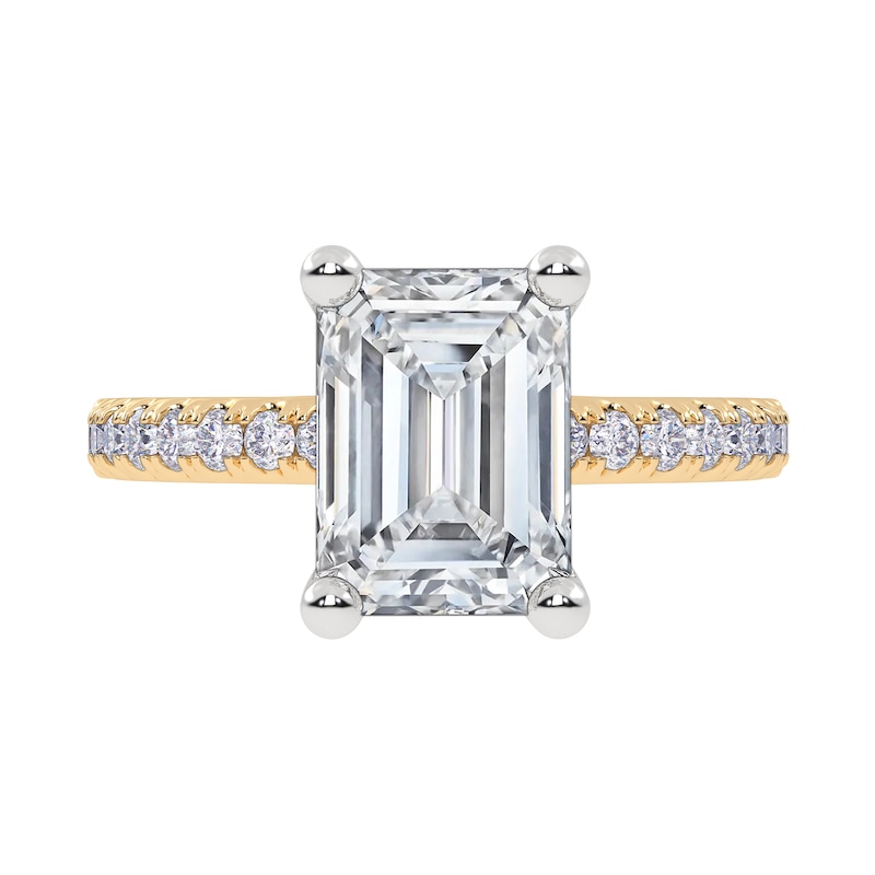 Main Image 3 of 2-1/4 CT. T.W. Emerald-Cut Certified Lab-Grown Diamond Engagement Ring in 14K Gold (I/SI2)