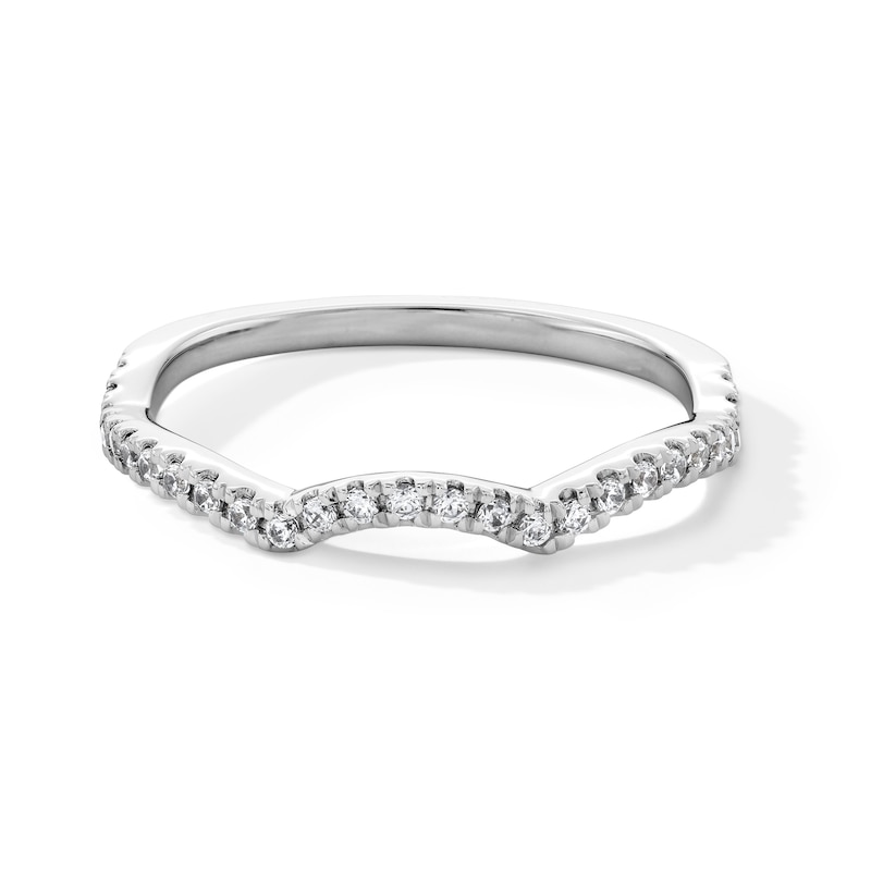Main Image 1 of 1/5 CT. T.W. Certified Lab-Grown Diamond Contour Band in 14K White Gold (I/SI2)