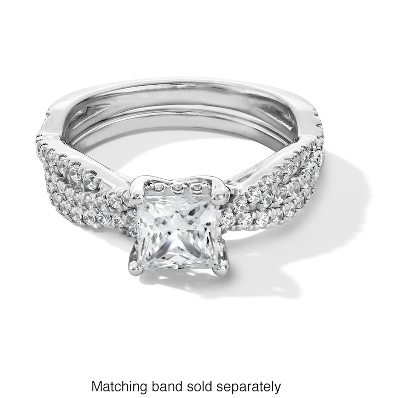 Main Image 5 of 1/5 CT. T.W. Certified Lab-Grown Diamond Contour Band in 14K White Gold (I/SI2)