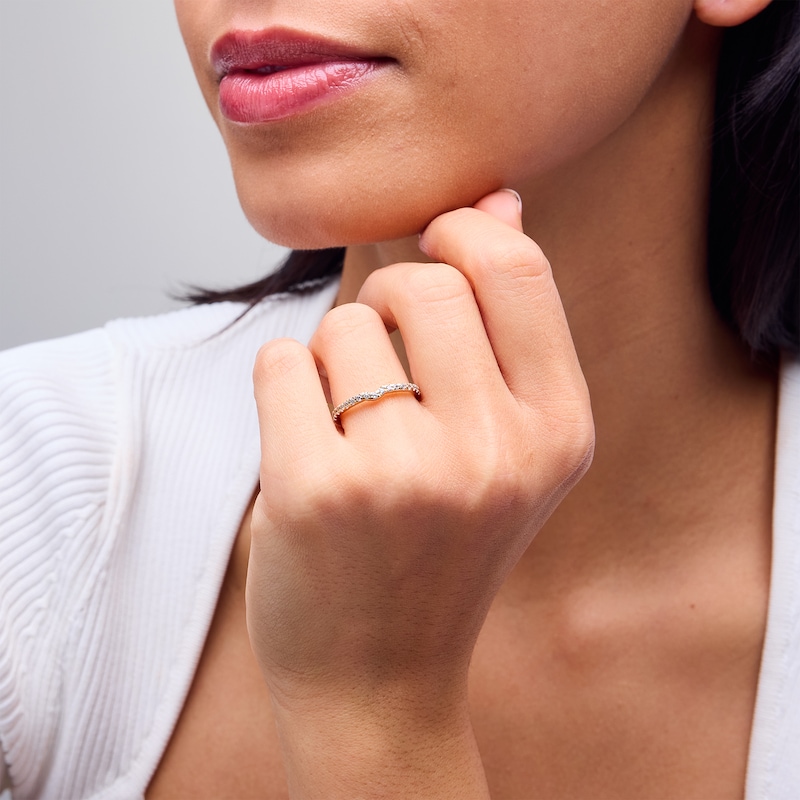 Main Image 2 of 1/4 CT. T.W. Certified Lab-Grown Diamond Contour Band in 14K Gold (I/SI2)