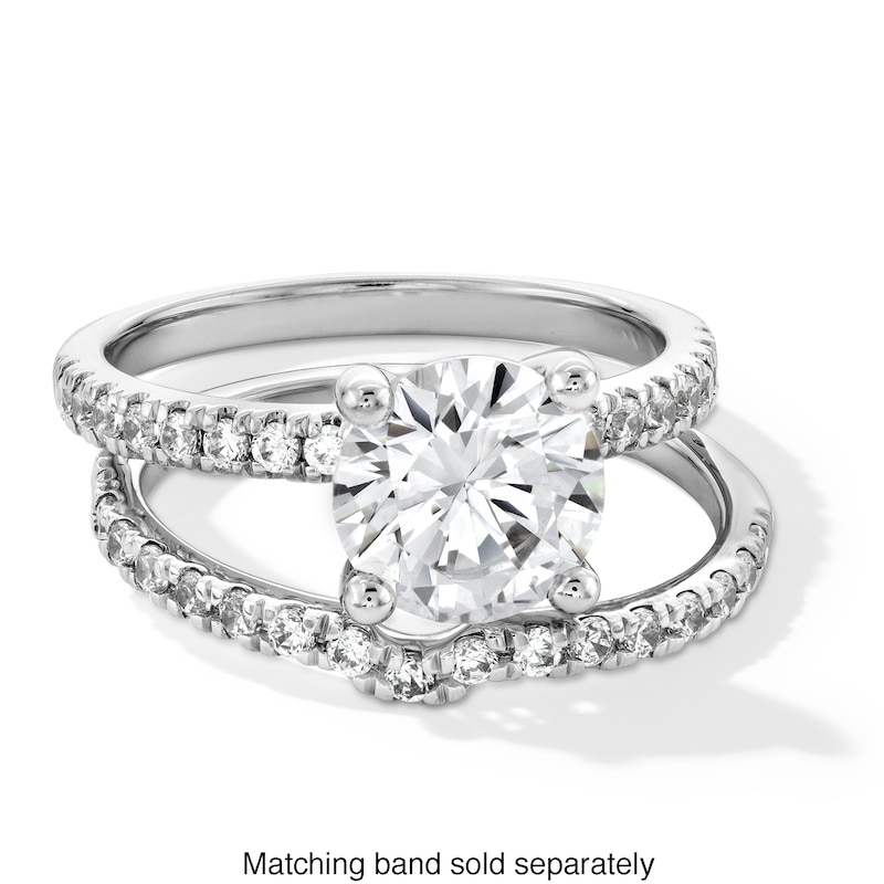 Main Image 4 of 1/4 CT. T.W. Certified Lab-Grown Diamond Contour Band in 14K White Gold (I/SI2)