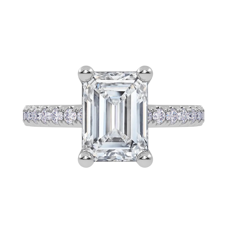 Main Image 3 of 2-1/4 CT. T.W. Emerald-Cut Certified Lab-Grown Diamond Engagement Ring in 14K White Gold (I/SI2)