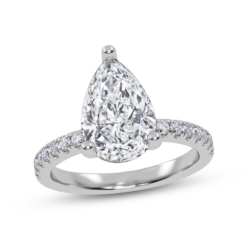 Main Image 1 of 2-1/4 CT. T.W. Pear-Shaped Certified Lab-Grown Diamond Engagement Ring in 14K White Gold (I/SI2)