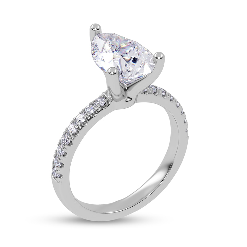 Main Image 2 of 2-1/4 CT. T.W. Pear-Shaped Certified Lab-Grown Diamond Engagement Ring in 14K White Gold (I/SI2)