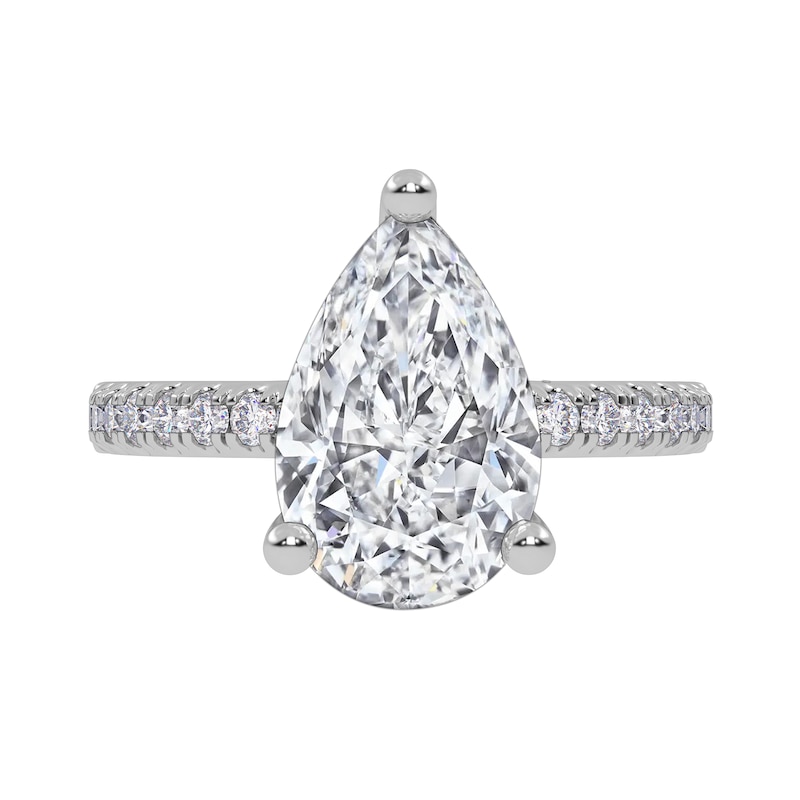 Main Image 3 of 2-1/4 CT. T.W. Pear-Shaped Certified Lab-Grown Diamond Engagement Ring in 14K White Gold (I/SI2)