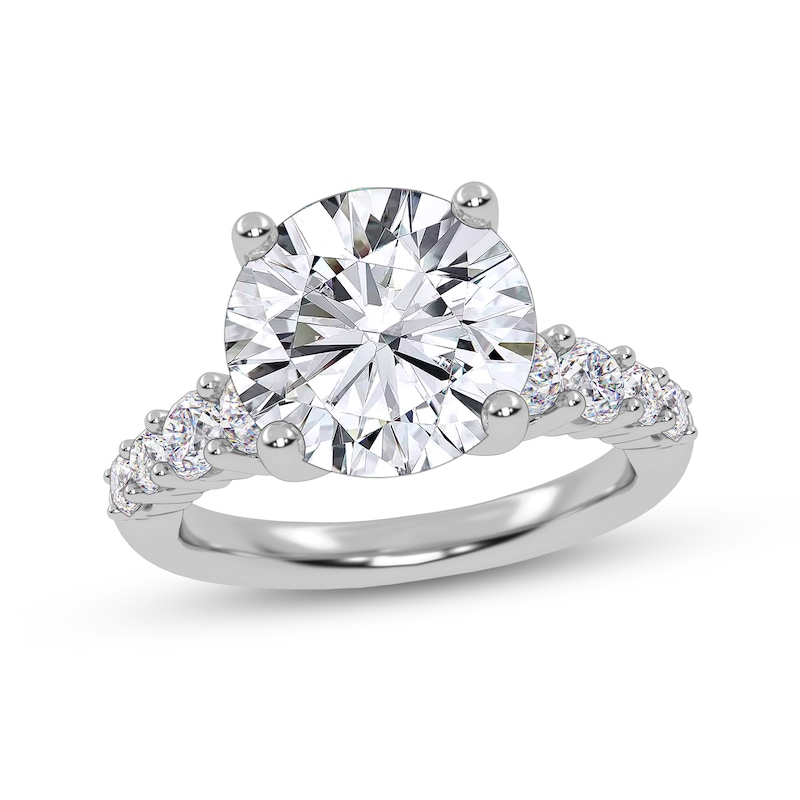 Main Image 1 of 3-3/4 CT. T.W. Certified Lab-Grown Diamond Graduated Shank Engagement Ring in 14K White Gold (I/SI2)