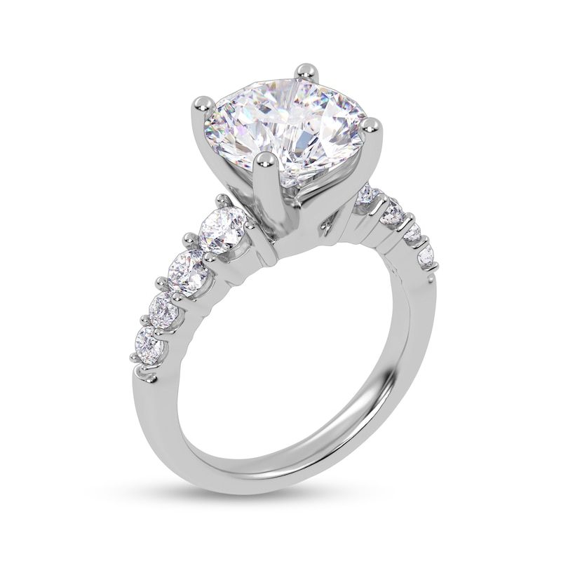 Main Image 2 of 3-3/4 CT. T.W. Certified Lab-Grown Diamond Graduated Shank Engagement Ring in 14K White Gold (I/SI2)