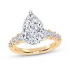 Thumbnail Image 1 of 3-3/4 CT. T.W. Pear-Shaped Certified Lab-Grown Diamond Graduated Shank Engagement Ring in 14K Gold (I/SI2)