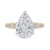 Thumbnail Image 3 of 3-3/4 CT. T.W. Pear-Shaped Certified Lab-Grown Diamond Graduated Shank Engagement Ring in 14K Gold (I/SI2)