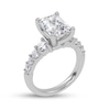 Thumbnail Image 2 of 3-3/4 CT. T.W. Emerald-Cut Certified Lab-Grown Diamond Graduated Shank Engagement Ring in 14K White Gold (I/SI2)