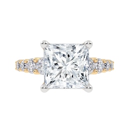3-3/4 CT. T.W. Princess-Cut Certified Lab-Grown Diamond Graduated Shank Engagement Ring in 14K Gold (I/SI2)