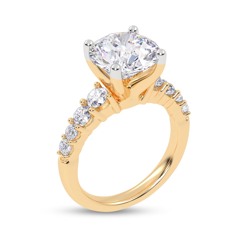 Main Image 2 of 3-3/4 CT. T.W. Certified Lab-Grown Diamond Graduated Shank Engagement Ring in 14K Gold (I/SI2)