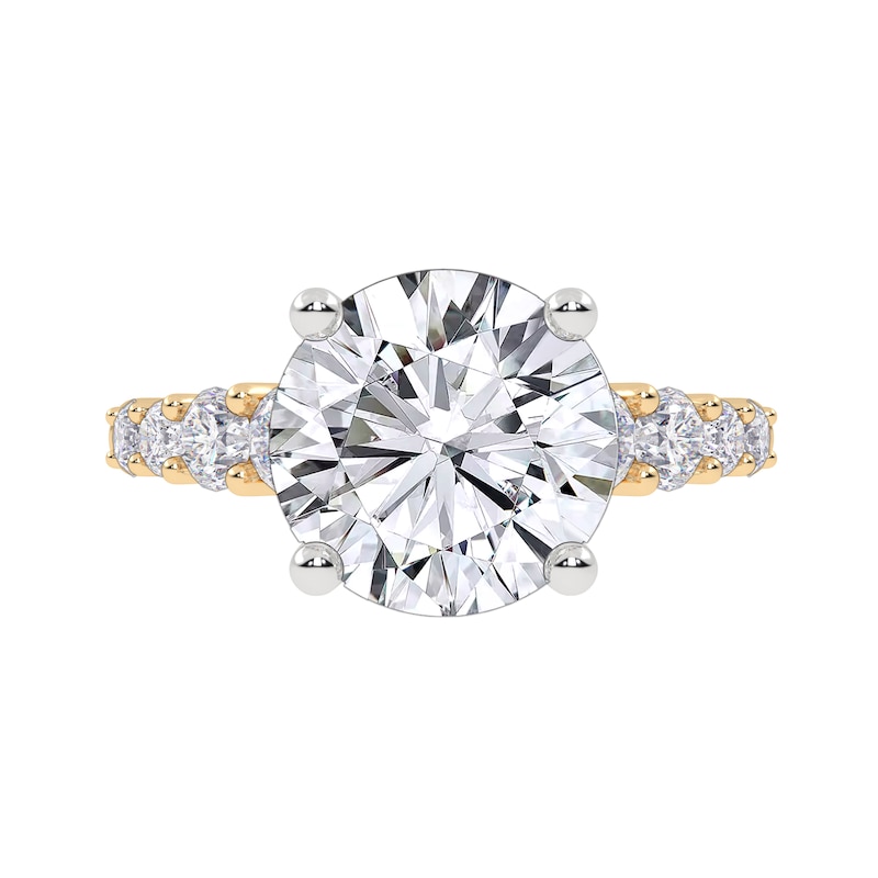 Main Image 3 of 3-3/4 CT. T.W. Certified Lab-Grown Diamond Graduated Shank Engagement Ring in 14K Gold (I/SI2)