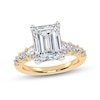 Thumbnail Image 1 of 3-3/4 CT. T.W. Emerald-Cut Certified Lab-Grown Diamond Graduated Shank Engagement Ring in 14K Gold (I/SI2)