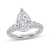Thumbnail Image 1 of 3-3/4 CT. T.W. Pear-Shaped Certified Lab-Grown Diamond Graduated Shank Engagement Ring in 14K White Gold (I/SI2)