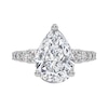 Thumbnail Image 3 of 3-3/4 CT. T.W. Pear-Shaped Certified Lab-Grown Diamond Graduated Shank Engagement Ring in 14K White Gold (I/SI2)
