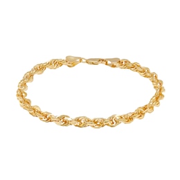3.8mm Glitter Rope Chain Bracelet in Solid 14K Gold - 8.5"