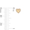 Thumbnail Image 3 of 1/4 CT. T.W. Certified Lab-Grown Diamond Heart Stud Earrings in Sterling Silver with 10K Gold Plate (F/SI2)
