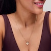 Thumbnail Image 2 of 1/4 CT. T.W. Multi-Diamond Double Heart Pendant in 10K Gold - 19"