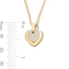 Thumbnail Image 4 of 1/4 CT. T.W. Multi-Diamond Double Heart Pendant in 10K Gold - 19"
