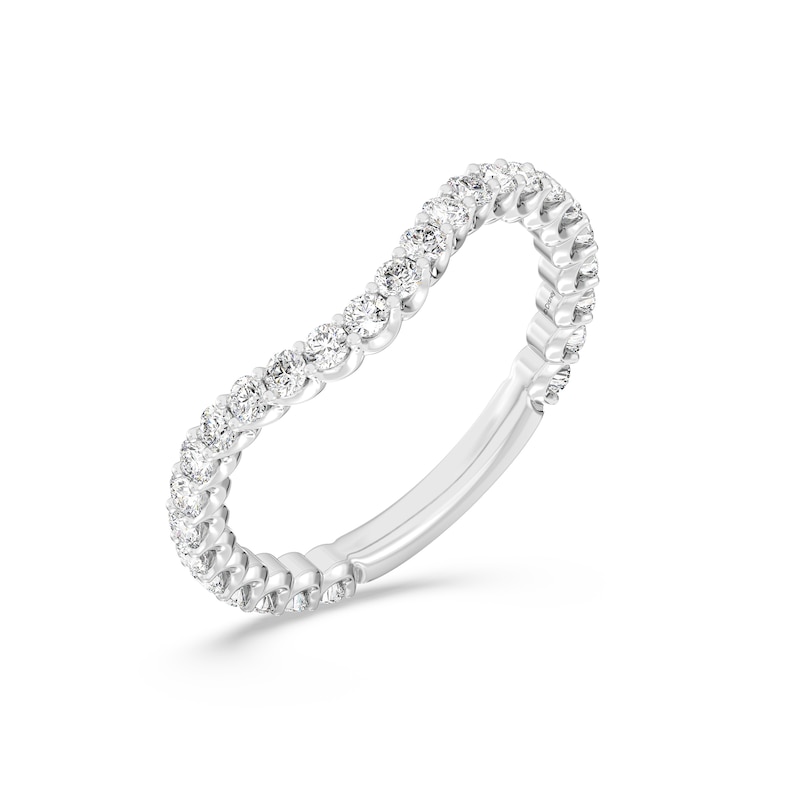 Main Image 1 of Enchanted Star 3/4 CT. T.W. Certified Lab-Grown Diamond Contour Anniversary Band in 14K White Gold (F/VS2)