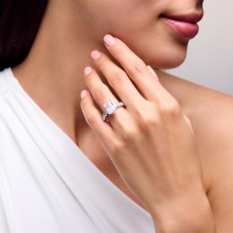 Main Image 2 of 4 CT. T.W. Radiant-Cut Certified Lab-Grown Diamond Engagement Ring in 14K White Gold (F/SI2)