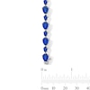 Thumbnail Image 3 of Pear-Shaped Blue Lab-Created Sapphire Alternating Line Bracelet in Sterling Silver - 7.5"