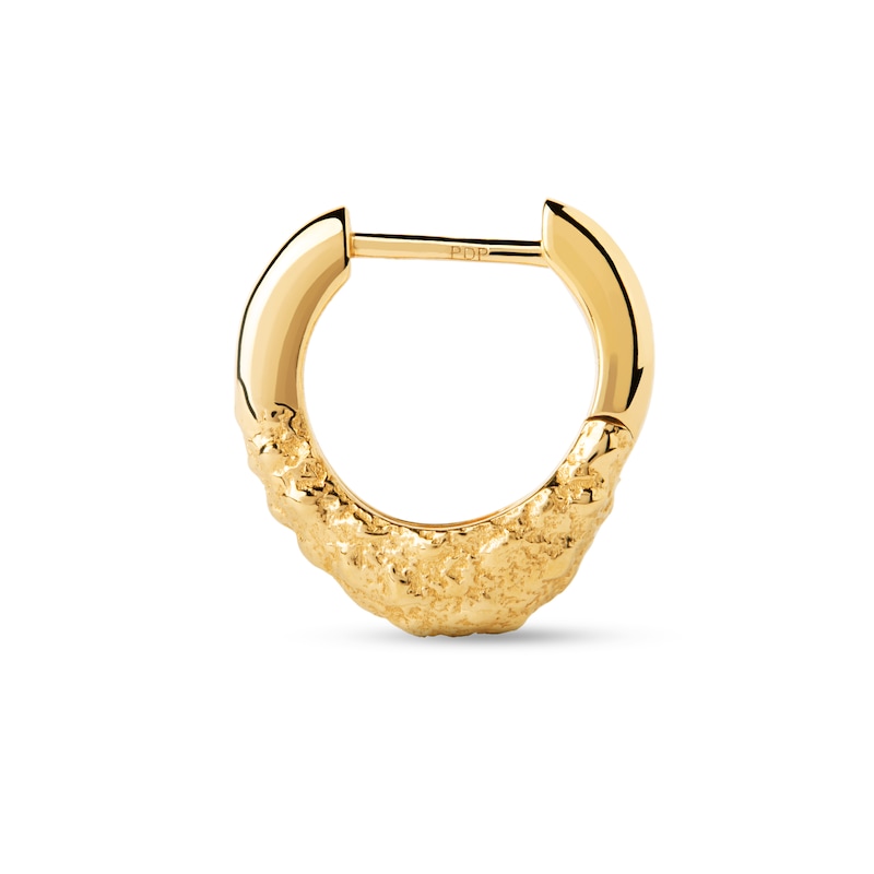 Main Image 3 of PDPAOLA™ at Zales SILHOUETTES 15.4mm Textured Single Hoop Earring in Sterling Silver with 18K Gold Plate