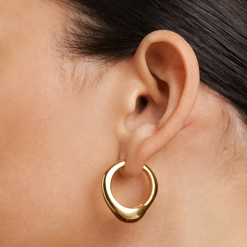Main Image 2 of PDPAOLA™ at Zales SILHOUETTES 24.6mm Hoop Earrings in Hollow Brass with 18K Gold Plate