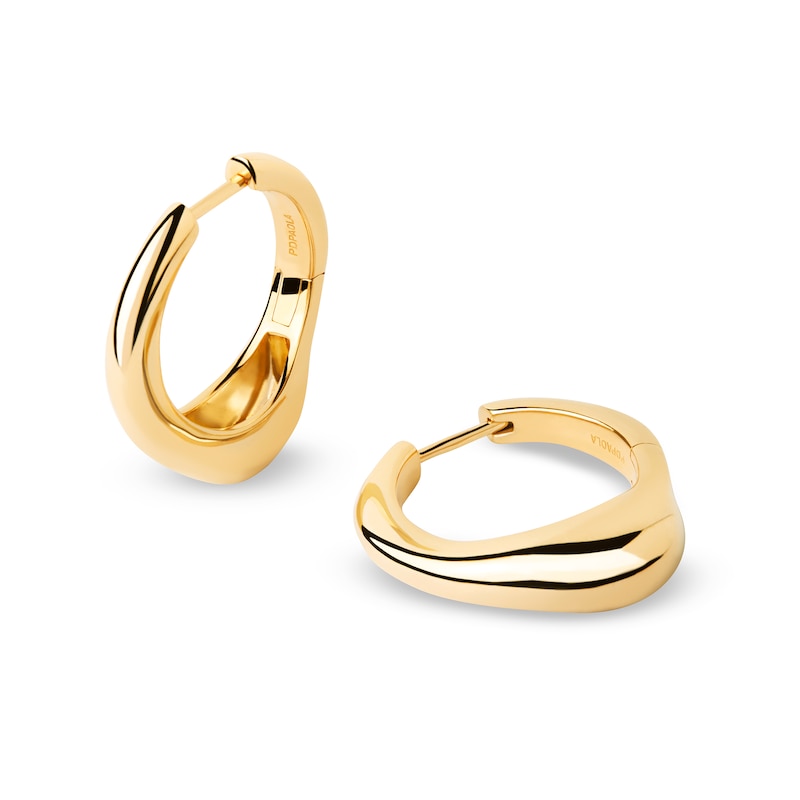 Main Image 3 of PDPAOLA™ at Zales SILHOUETTES 24.6mm Hoop Earrings in Hollow Brass with 18K Gold Plate