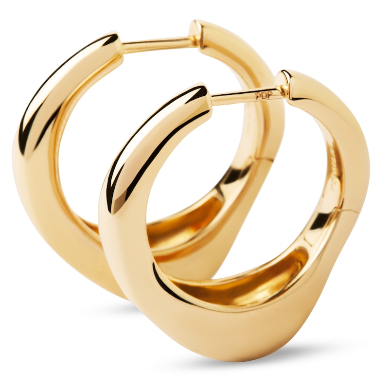 Main Image 4 of PDPAOLA™ at Zales SILHOUETTES 24.6mm Hoop Earrings in Hollow Brass with 18K Gold Plate