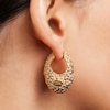 Thumbnail Image 2 of PDPAOLA™ at Zales SILHOUETTES 27.0mm Textured Hoop Earrings in Hollow Brass with 18K Gold Plate