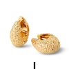 Thumbnail Image 5 of PDPAOLA™ at Zales SILHOUETTES 27.0mm Textured Hoop Earrings in Hollow Brass with 18K Gold Plate