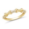 Thumbnail Image 1 of 1/4 CT. T.W. Diamond Bamboo Ring in Sterling Silver with 14K Gold Plate