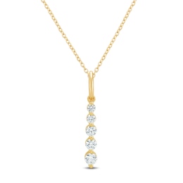 1/4 CT. T.W. Certified Lab-Grown Diamond Graduated Five Stone Linear Drop Pendant in 10K Gold (I/SI2)