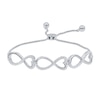 Thumbnail Image 1 of 1/3 CT. T.W. Diamond Infinity Heart Link Bolo Bracelet in Sterling Silver - 9.0"