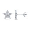 Thumbnail Image 3 of 1/6 CT. T.W. Diamond Star Stud Earrings in Sterling Silver