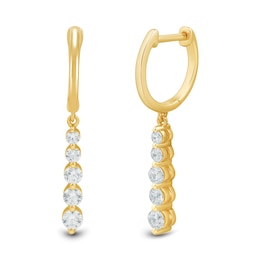 1/2 CT. T.W. Certified Lab-Grown Diamond Graduated Five Stone Linear Drop Earrings in 10K Gold (I/SI2)