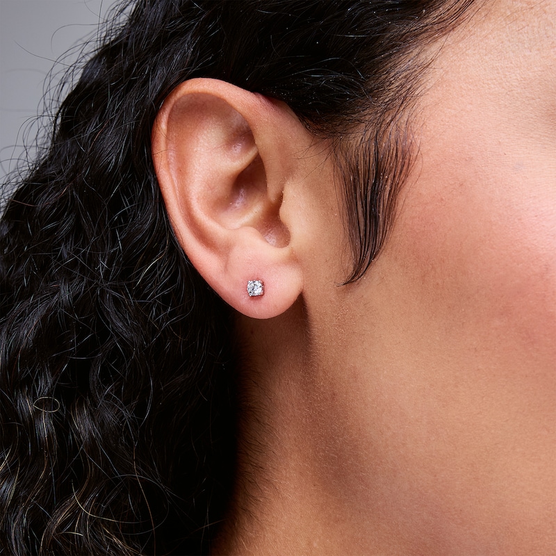 Main Image 2 of 1/3 CT. T.W. Certified Lab-Grown Diamond Solitaire Stud Earrings in Sterling Silver (F/VS2)