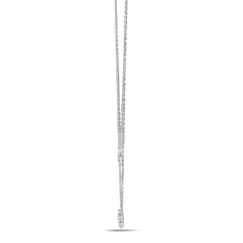Main Image 3 of 1/5 CT. T.W. Diamond Stars Double Strand Necklace in Sterling Silver
