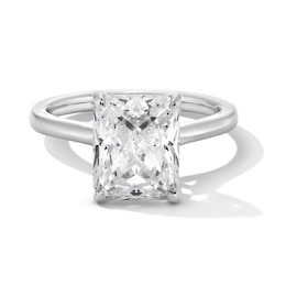 3 CT. Radiant-Cut Certified Lab-Created Diamond Solitaire Engagement Ring in 14K White Gold (F/VS2)