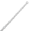 Thumbnail Image 2 of 5.0mm White Lab-Created Sapphire Infinity Link Bracelet in Sterling Silver - 7.5"