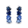 Thumbnail Image 4 of Heart-Shaped Blue and White Lab-Created Sapphire Stud and Hoop Three Pair Earrings Set in Sterling Silver