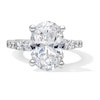 Thumbnail Image 1 of 5-3/4 CT. T.W. Oval Certified Lab-Grown Diamond Graduated Shank Engagement Ring in 14K White Gold (F/VS2)