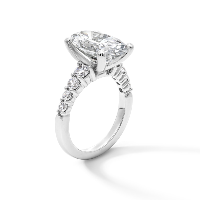 Main Image 2 of 5-3/4 CT. T.W. Oval Certified Lab-Grown Diamond Graduated Shank Engagement Ring in 14K White Gold (F/VS2)