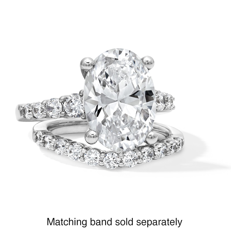Main Image 3 of 5-3/4 CT. T.W. Oval Certified Lab-Grown Diamond Graduated Shank Engagement Ring in 14K White Gold (F/VS2)