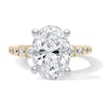 Thumbnail Image 1 of 5-3/4 CT. T.W. Oval Certified Lab-Grown Diamond Graduated Shank Engagement Ring in 14K Gold (F/VS2)