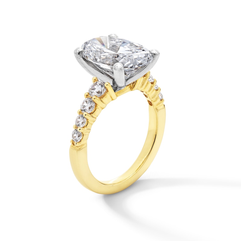 Main Image 2 of 5-3/4 CT. T.W. Oval Certified Lab-Grown Diamond Graduated Shank Engagement Ring in 14K Gold (F/VS2)