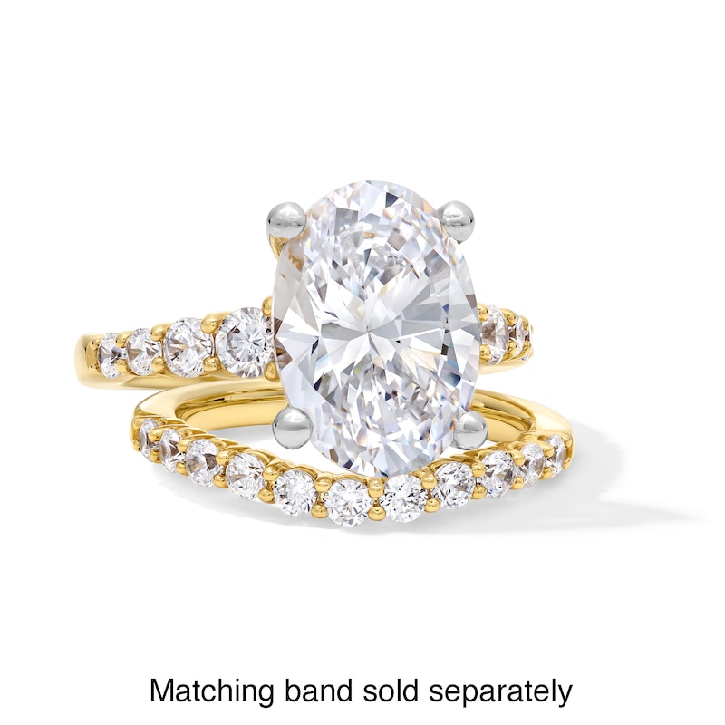 Main Image 3 of 5-3/4 CT. T.W. Oval Certified Lab-Grown Diamond Graduated Shank Engagement Ring in 14K Gold (F/VS2)