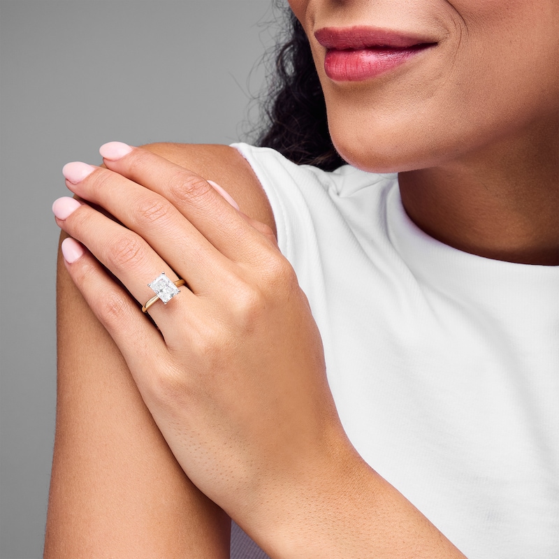 Main Image 2 of 3 CT. Radiant-Cut Certified Lab-Grown Diamond Solitaire Engagement Ring in 14K Gold (F/VS2)